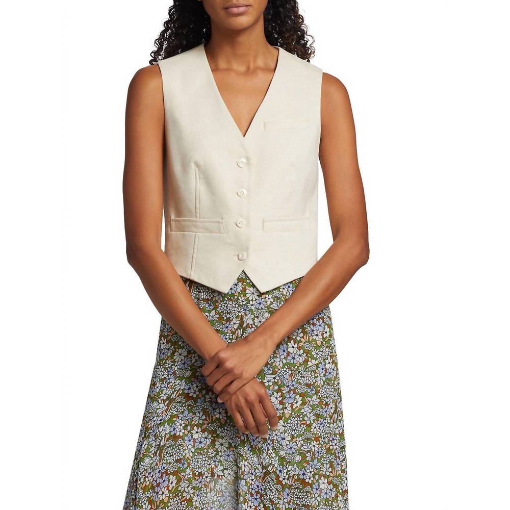 NWOT VERONICA BEARD Bennett vest in Limestone Size 4 Cream